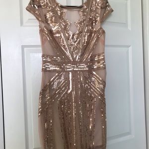 Windsor gold sequin tight dress